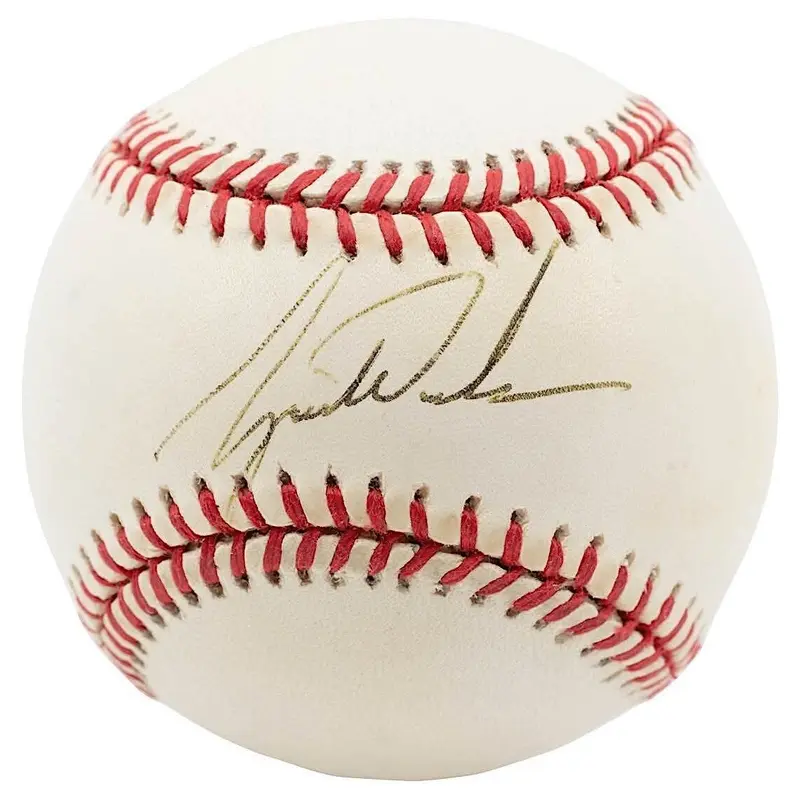 Extraordinary Tiger Woods Rookie Single Signed American League Baseball JSA COA