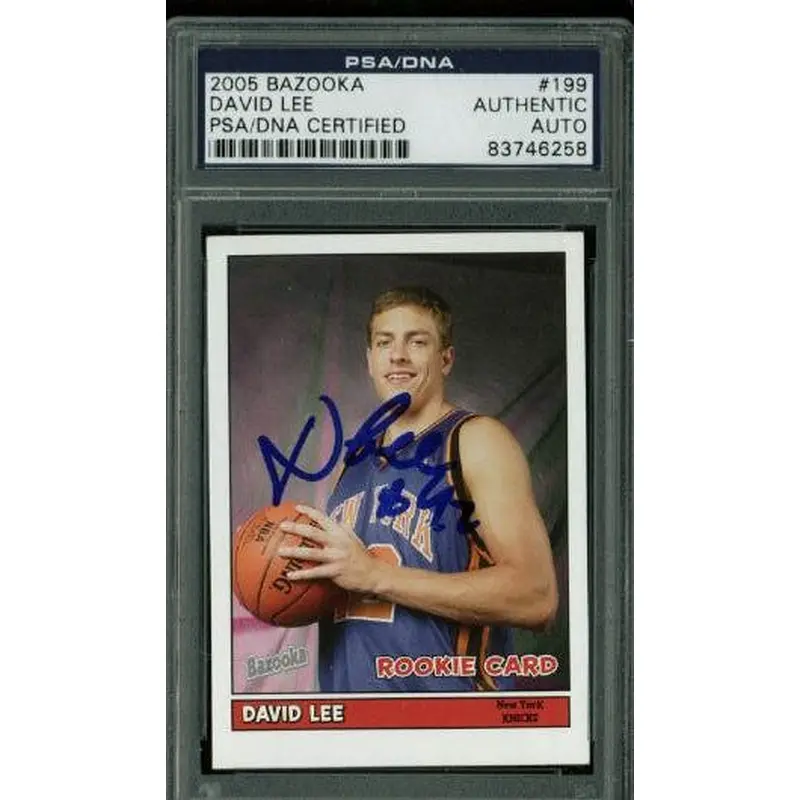 Knicks David Lee Authentic Signed Card 2005 Bazooka Rc #199 PSA/DNA Slabbed