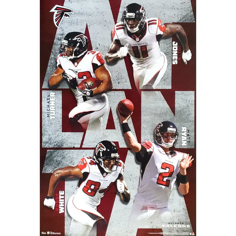 Atlanta Falcons "Super Four" NFL Action Poster (Ryan, White, Turner, Jones) - Costacos 2012