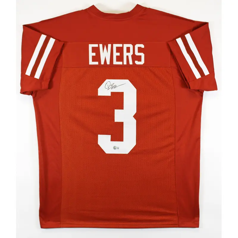 Texas Quinn Ewers Authentic Signed Burnt Orange Pro Style Jersey BAS Witnessed