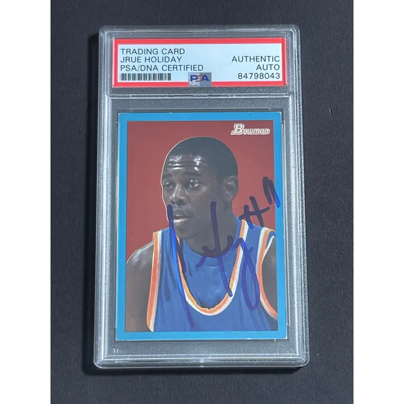 2009-10 Topps Bowman #112 Jrue Holiday Signed Rookie Card PSA Slabbed 76ers