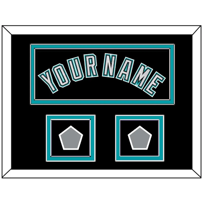 Florida Name & 2 World Series Patches - Alternate Black (2003-2011) - Double Mat 3