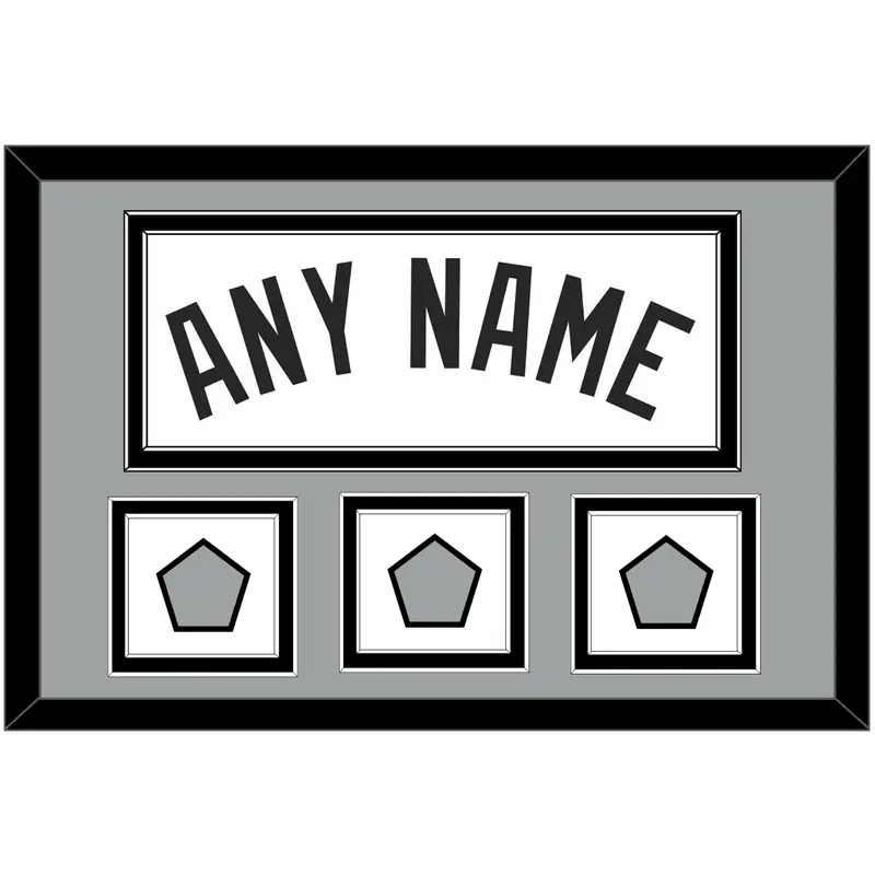 San Antonio Name With 3 Champions Trophy Patches - Home White (2002-2017) - Double Mat 3