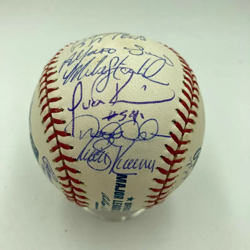 2002 New York Yankees Team Signed Baseball Derek Jeter & Mariano Rivera PSA DNA