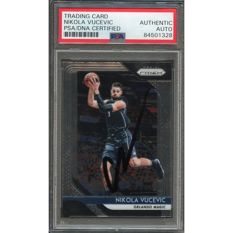 2018-19 Panini Prizm #169 Nikola Vucevic Signed Card AUTO PSA Slabbed Magic