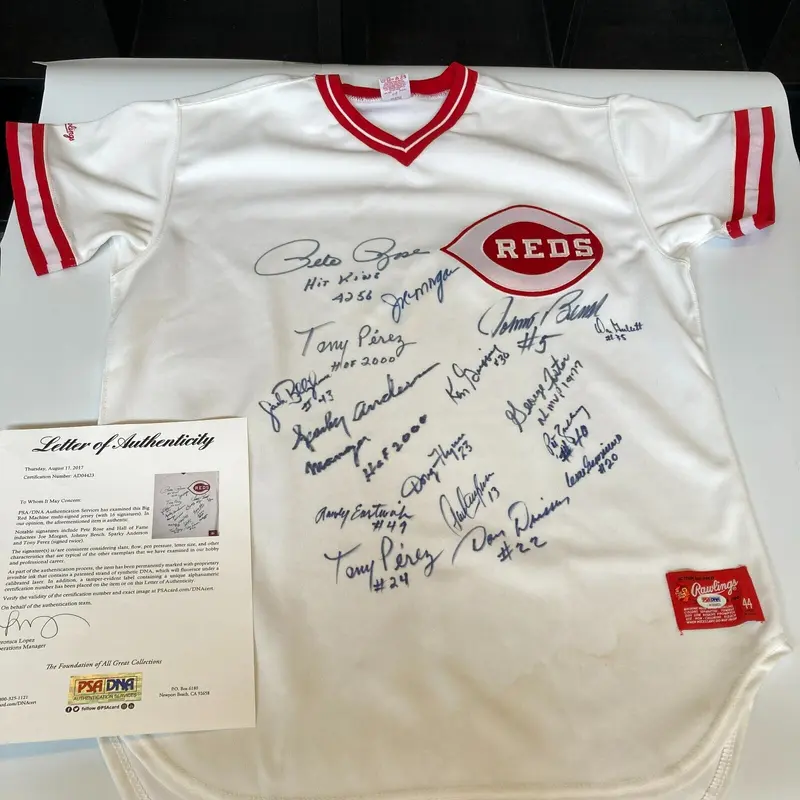 Big Red Machine 1970's Cincinnati Reds Multi Signed Jersey 16 Sigs PSA DNA