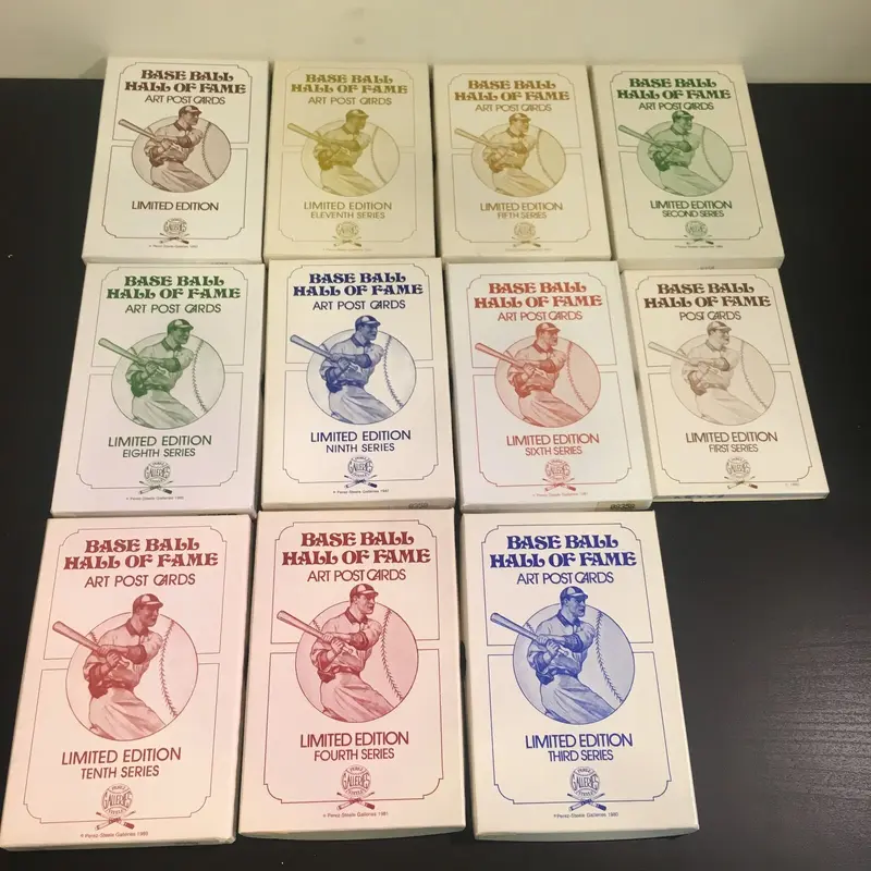 RARE 1980-2001 PEREZ STEELE BASEBALL ART POSTCARDS COMPLETE SET 1-11 #2