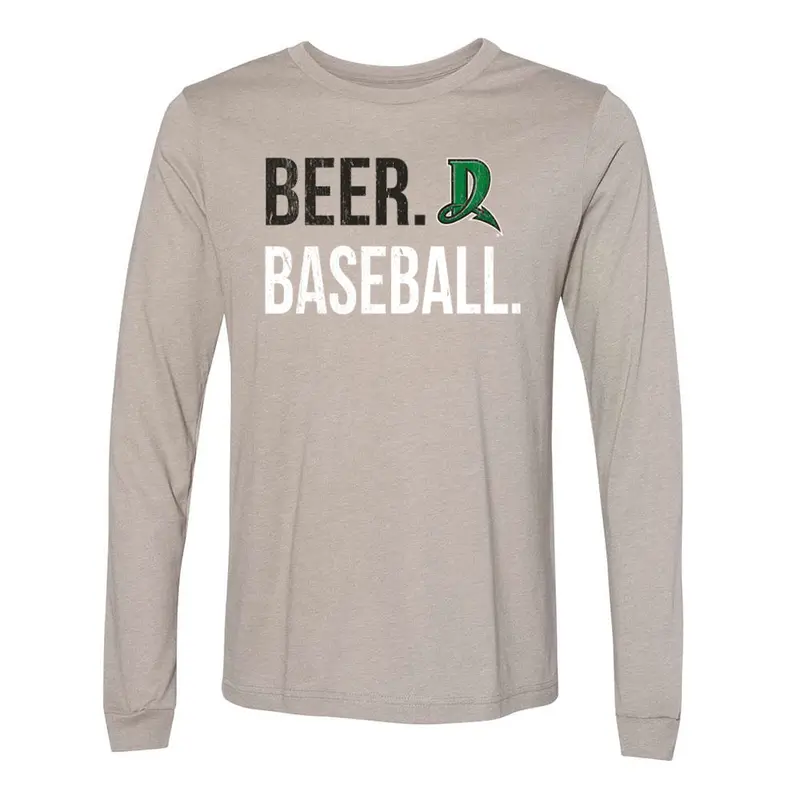 108 Stitches Men's Beer and Baseball Long Sleeve Tee