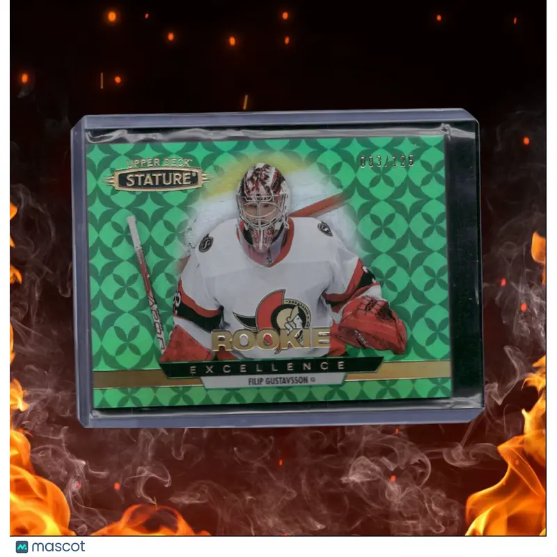 2021-22 Upper Deck Stature Rookie Excellence Green Filip Gustavsson 003/125