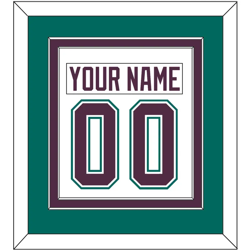 Anaheim Nameplate & Number (Back) Combined - Home White (1993-2006) - Double Mat 4