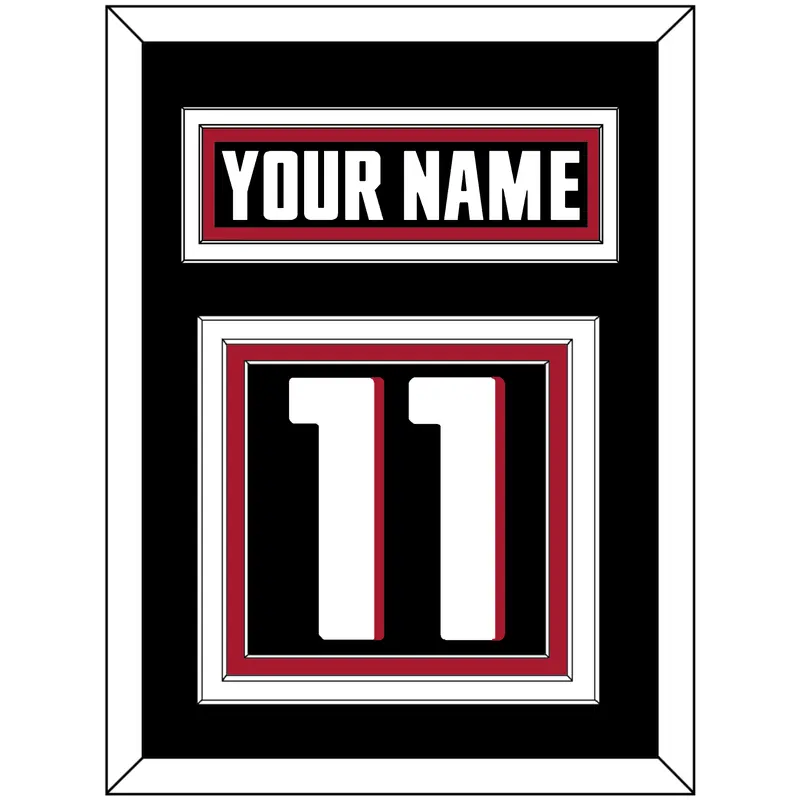 Atlanta Nameplate & Number (Back) - Home Black - Triple Mat 2