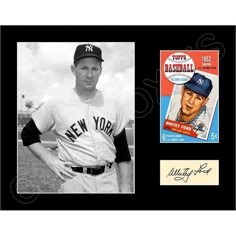 Whitey Ford 1953 Topps Matted Photo Display 11X14 - New York Yankees - 1535