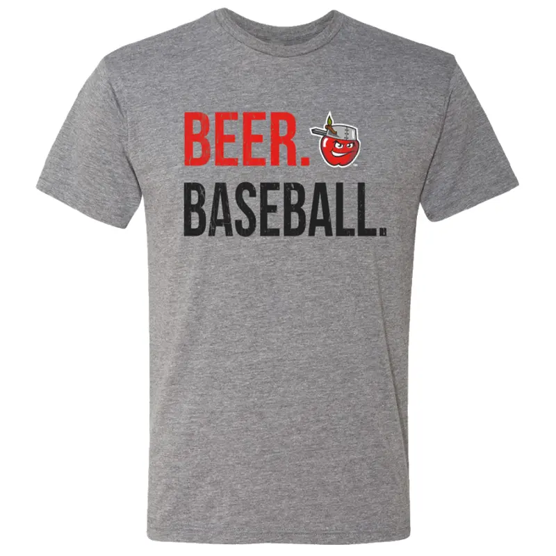 Fort Wayne TinCaps Beer. Baseball. Gray Tee