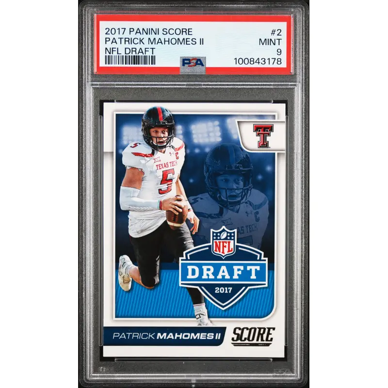 Patrick Mahomes 2017 Score NFL Draft Rookie PSA 9 Mint