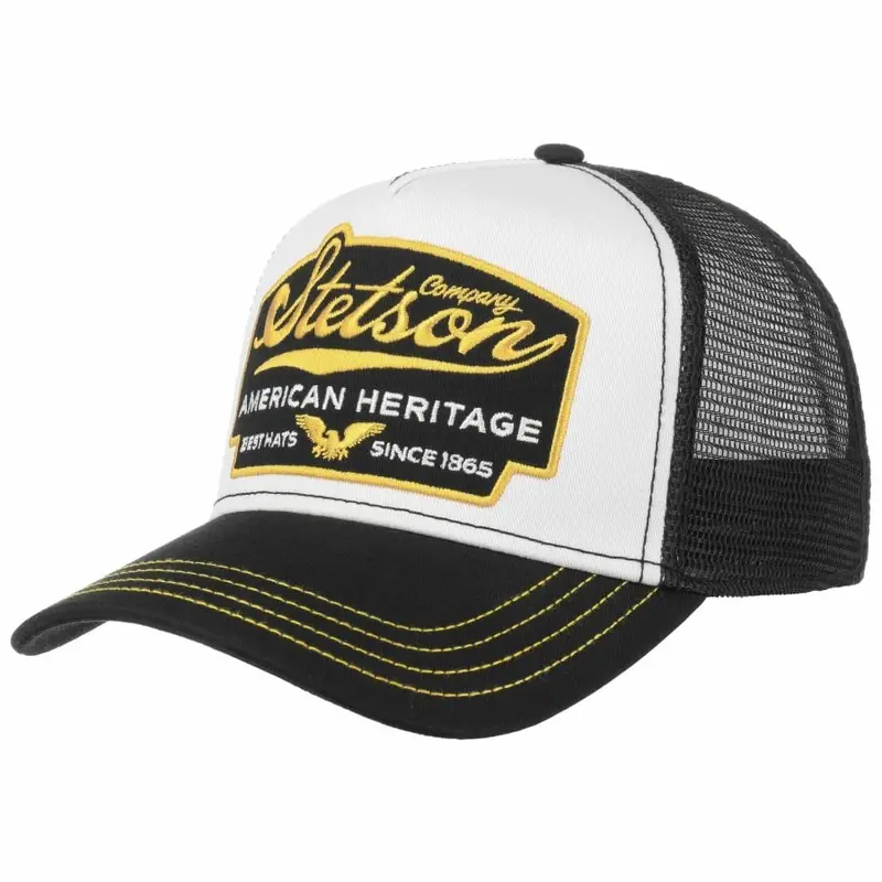 American Heritage Trucker Cap - White/Black