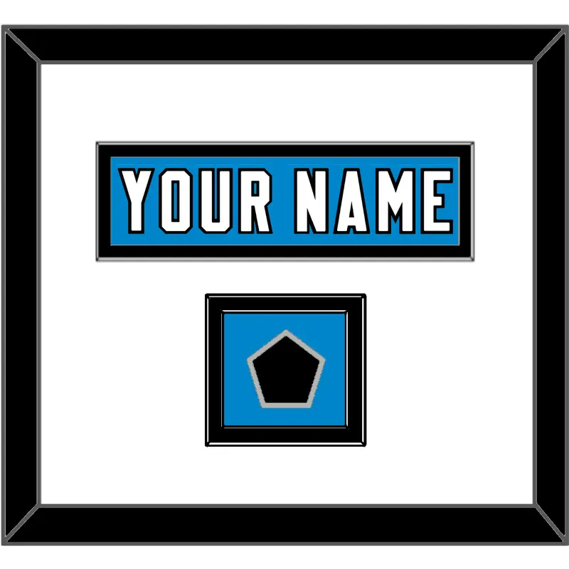 Carolina Nameplate & Jersey Logo Patch - Home Blue Jersey - Double Mat 1