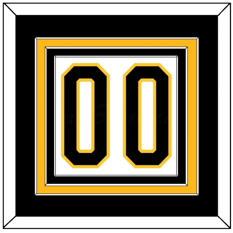 Pittsburgh Number (Back) - Home White (1980-1981) - Triple Mat 2
