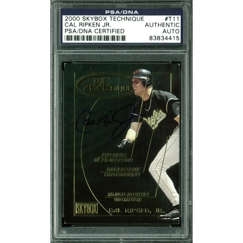 Orioles Cal Ripken Jr. Signed Card 2000 Skybox Technique #T11 PSA/DNA Slabbed