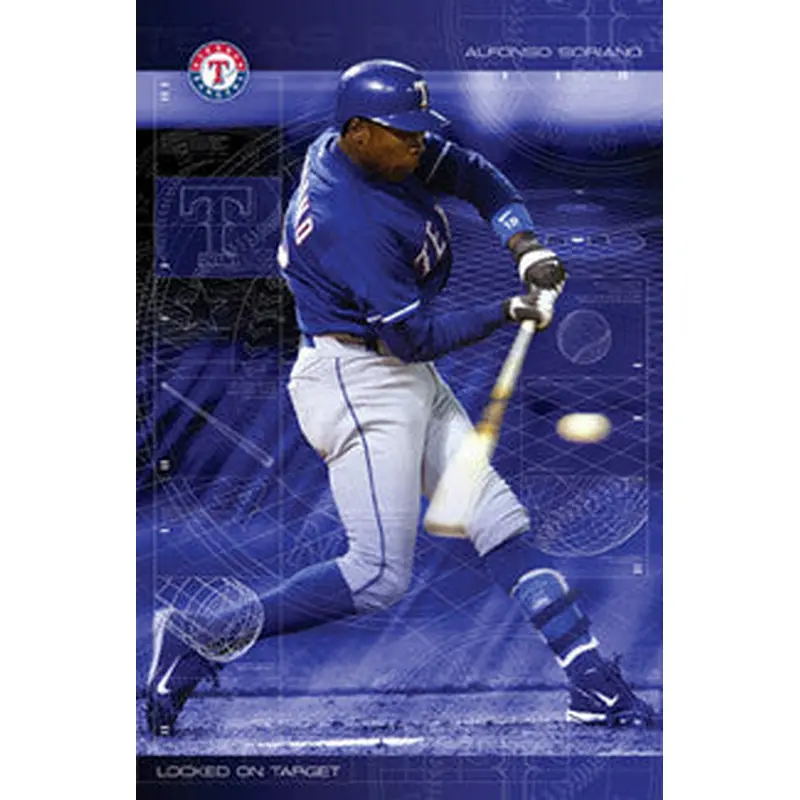 Alfonso Soriano "Locked on Target" Texas Rangers MLB Action Poster - Costacos 2004