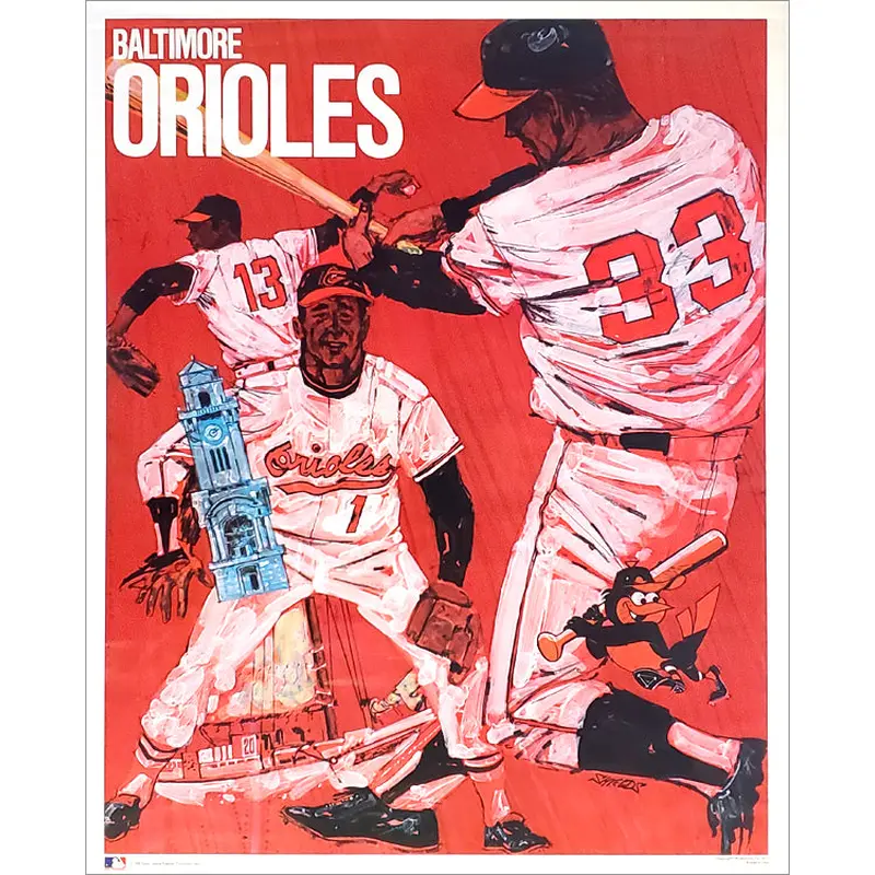 Baltimore Orioles Classic MLB Baseball Team Theme Art Poster - ProMotions 1971
