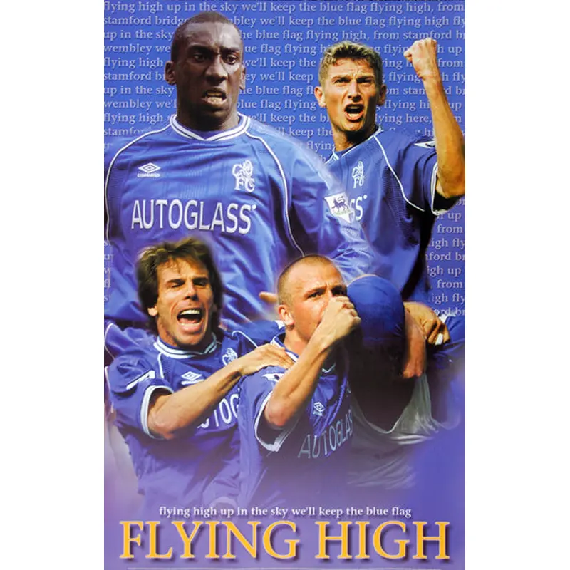 Chelsea F.C. "Flying High" Poster (Hasselbaink, Zola, Poyet) - UK Posters 2001