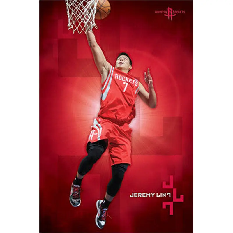 Jeremy Lin "Rocket Fire" Houston Rockets Poster - Costacos 2013