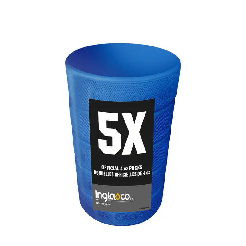 Blue 4oz Junior Hockey Pucks 5-Pack