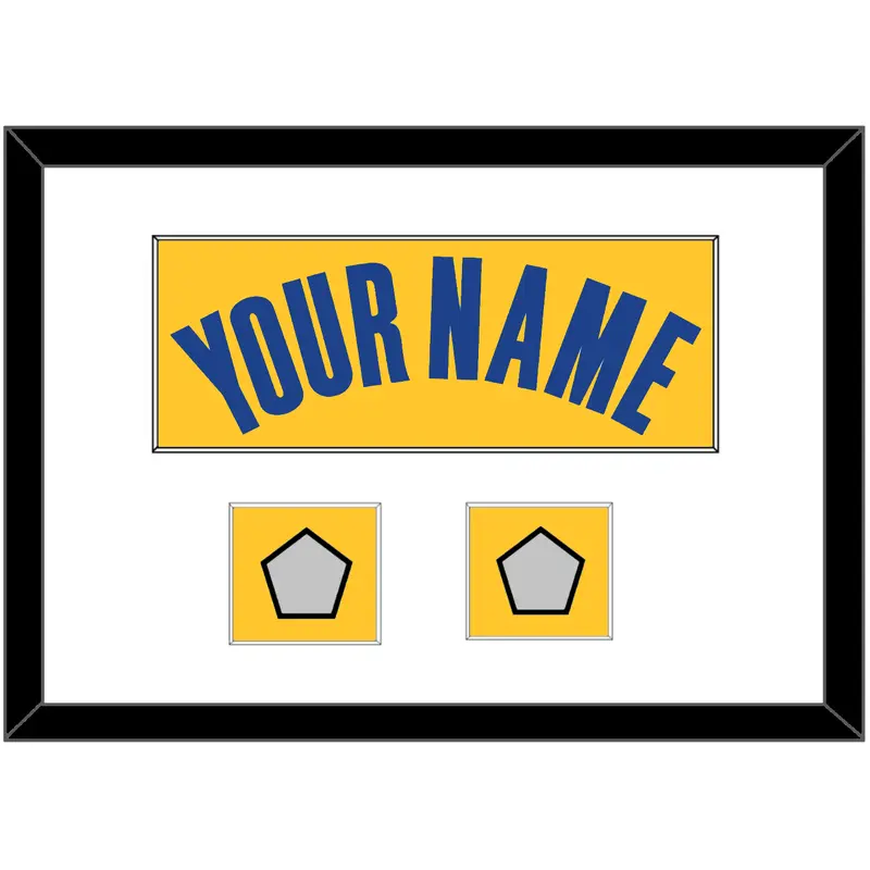 Golden State Name & 2 Champions Patches - Yellow Statement (2019-2022) - Single Mat 1