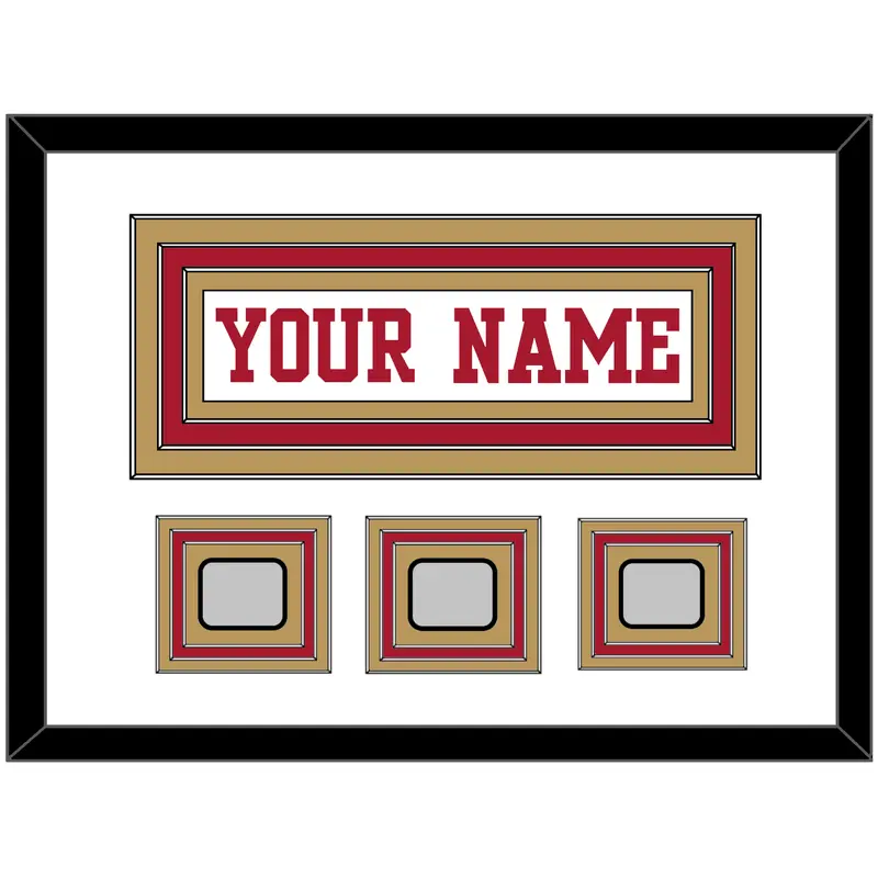 San Francisco Nameplate & 3 Super Bowl Patches - Road White - Triple Mat 2