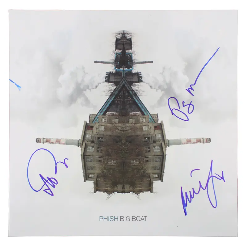 Phish (3) Anastasio, Gordon & McConnell Signed Big Boat Album Cover W/ Vinyl BAS