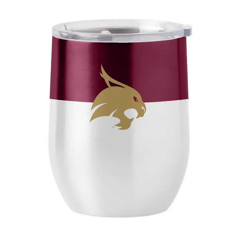 TX State Colorblock 16oz Stainless Curved Beverage