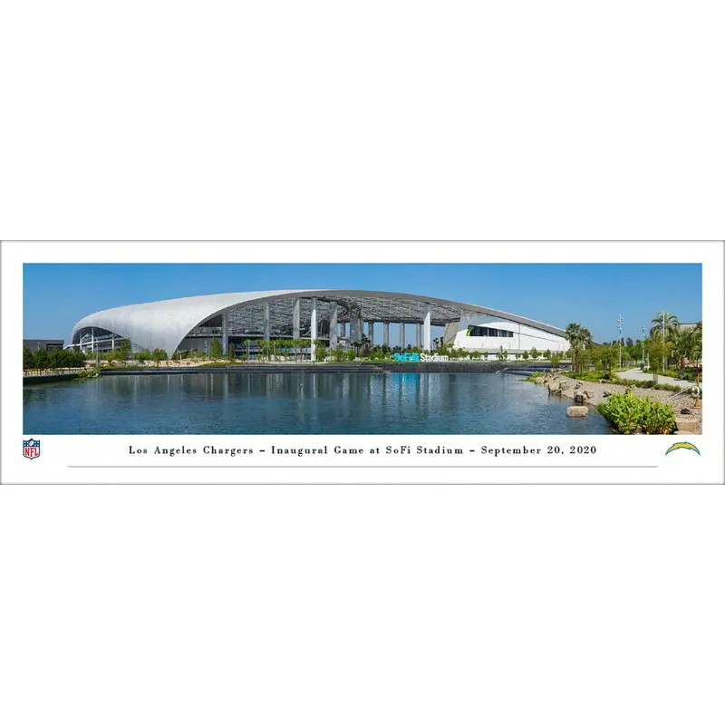 Los Angeles Chargers SoFi Stadium Exterior Panoramic Poster - Blakeway Worldwide 2020