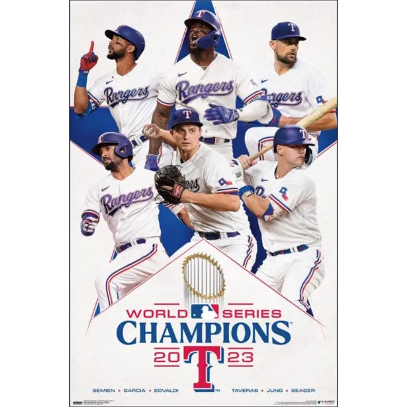 Texas Rangers 2023 World Series CHAMPIONS Commemorative Wall Poster - Costacos Sports