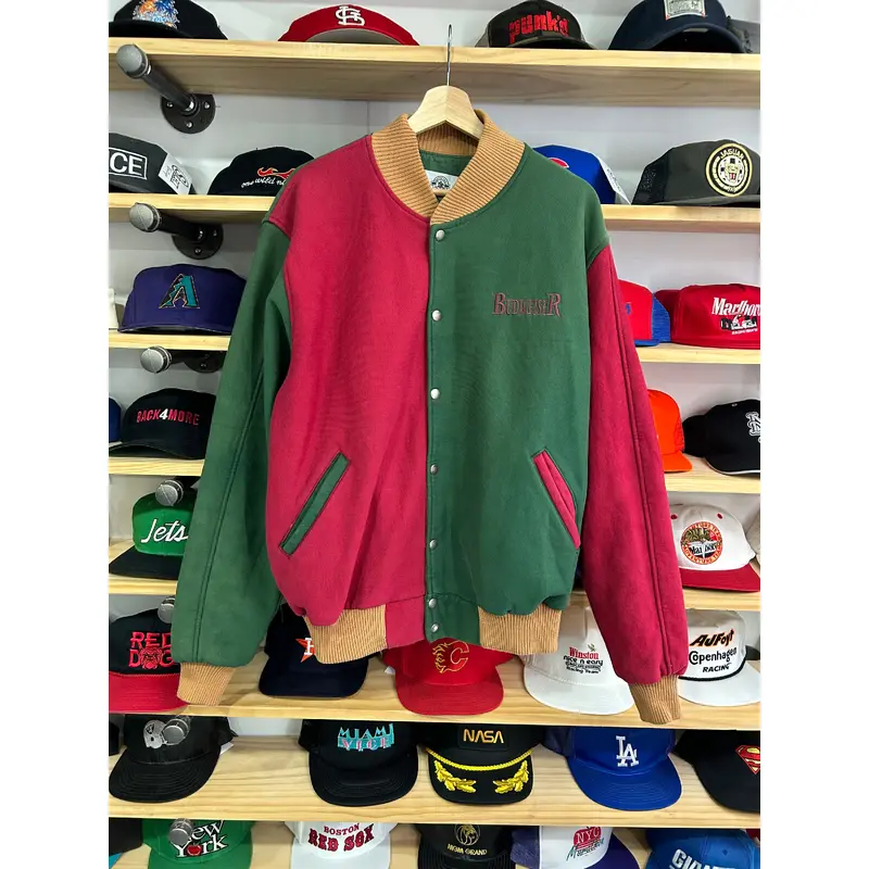 Vintage 90s Budweiser Snap Button Sweatshirt Jacket XL