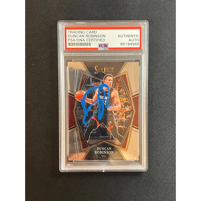 2021-22 Panini Select #188 Duncan Robinson Signed Card PSA Slabbed Heat