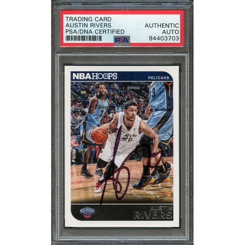 2014-15 NBA Hoops #2 Austin Rivers Signed Card AUTO PSA Slabbed