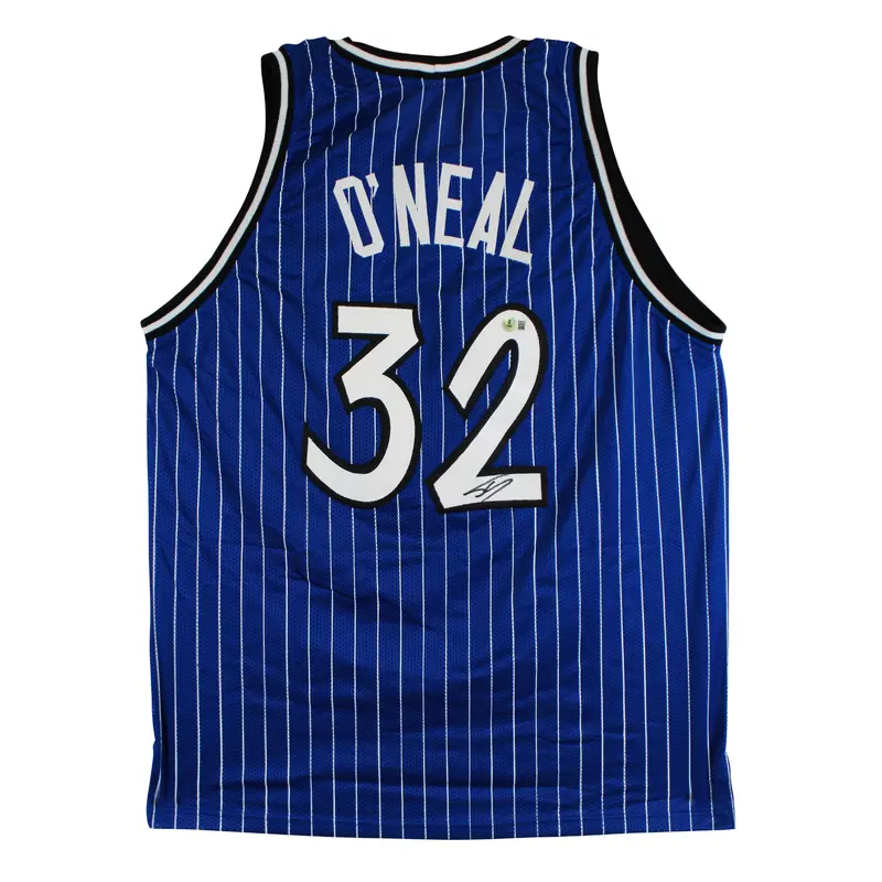 Shaquille O'Neal Authentic Signed Blue Pro Style Jersey BAS Witnessed 2