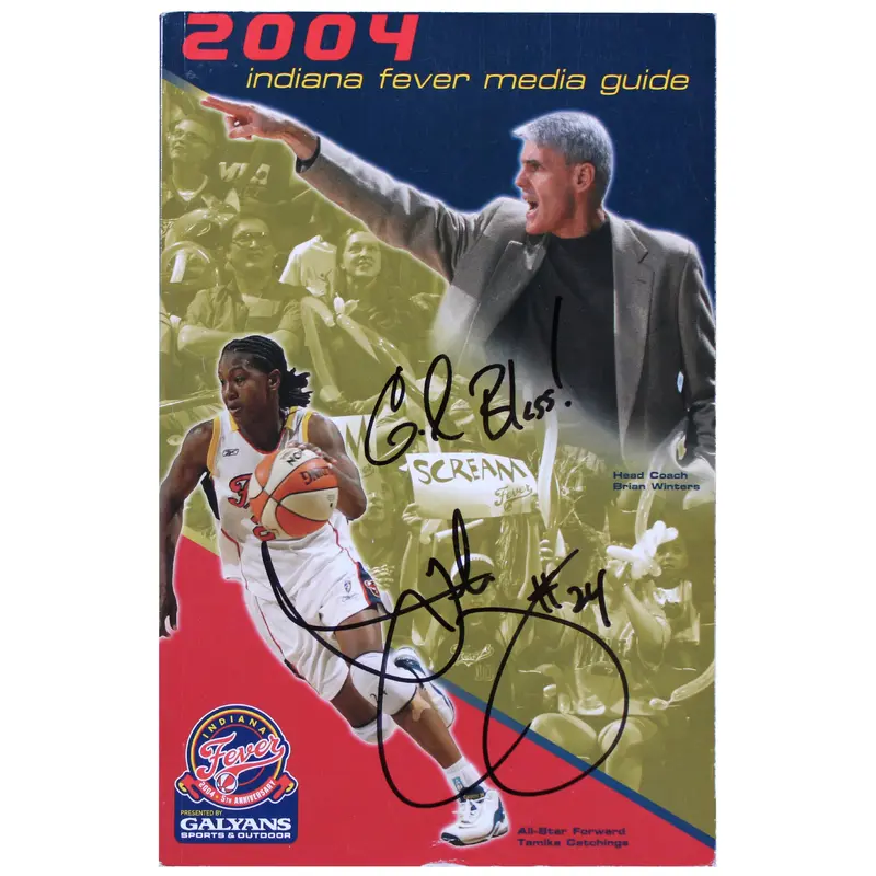 Tamika Catchings "God Bless!" Signed 2004 Indiana Fever Media Guide BAS #BR84269