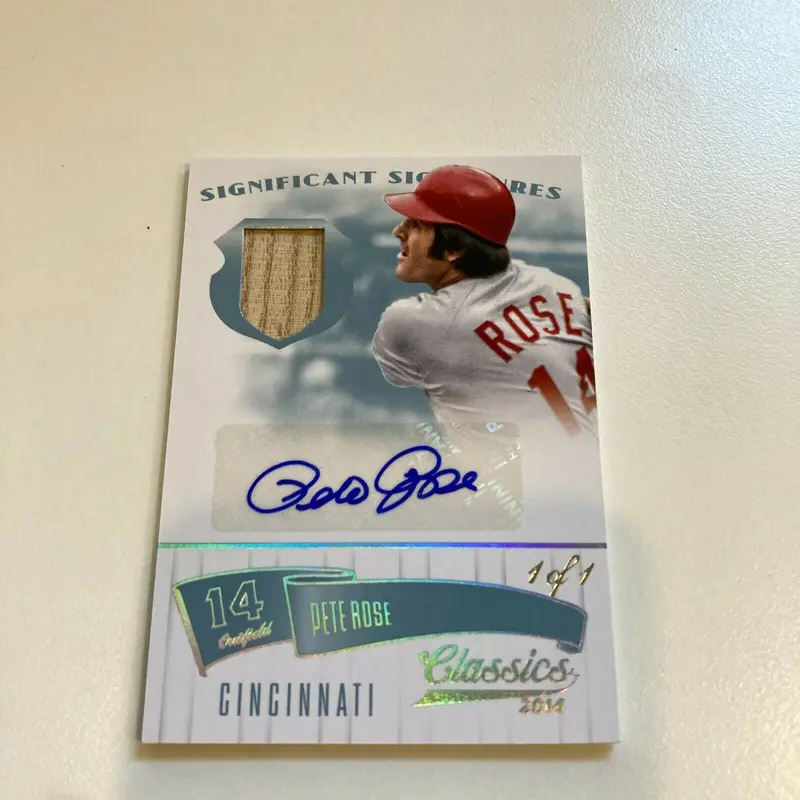 2014 Panini Significant Signatures  Pete Rose #1/1 One Of One Bat Auto
