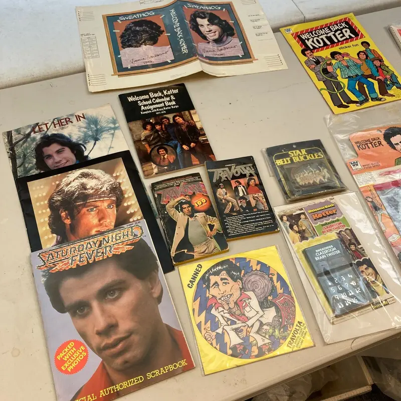Huge Lot Of Vintage 1970's Welcome Back Kotter Items With Toys, Programs