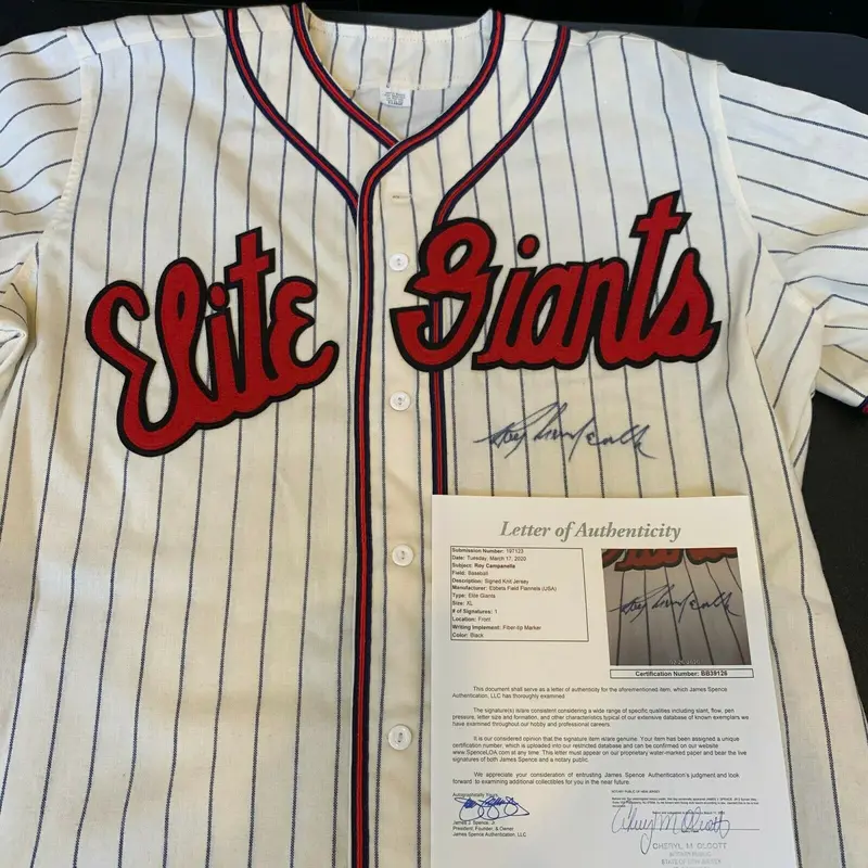 Roy Campanella Signed 1937 Baltimore Elite Giants Negro League Jersey JSA COA