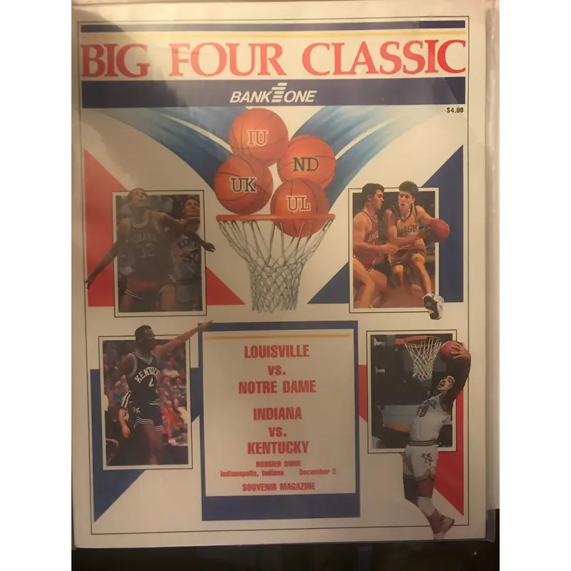 1989 Big Four Classic Program, Hoosier Dome, Indiana, Kentucky, Louisville, Notre Dame