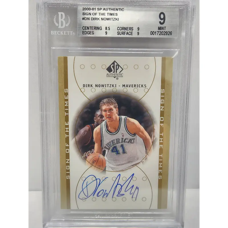 Dirk Nowitzki 2000 SP Authentic Sign of the TImes Auto BGS 9 Auto 10