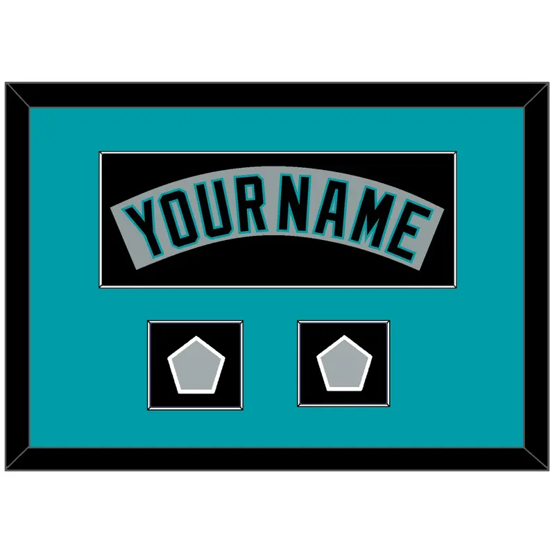 Florida Nameplate & 2 World Series Patches - Road Gray (1993-2001) - Single Mat 3