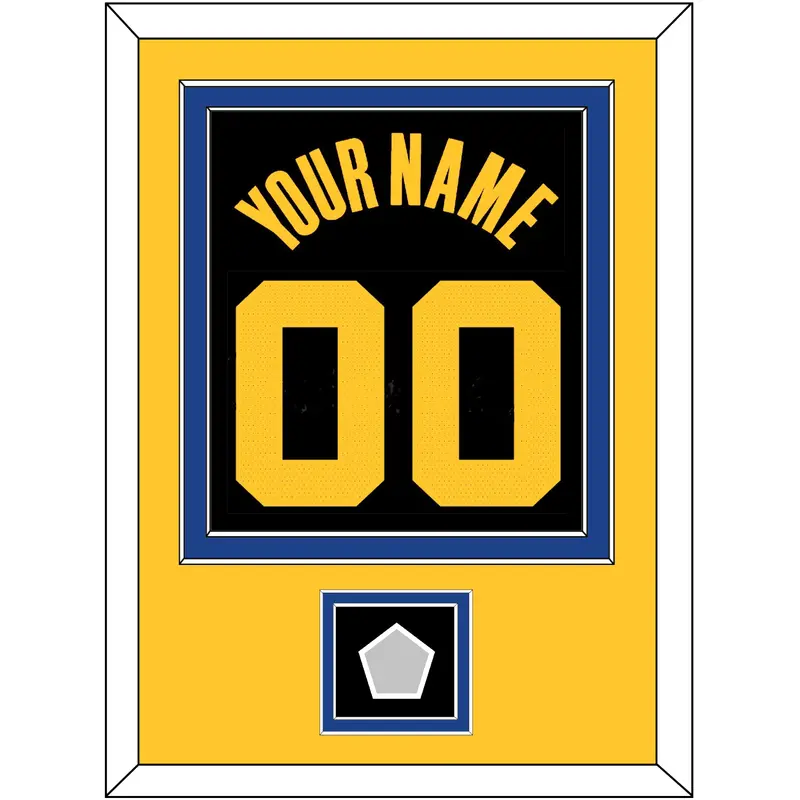 Golden State Name & Number With Champions Patch - Black City (2021-2022) - Double Mat 4