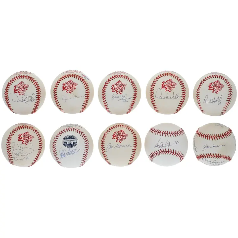 1998 New York Yankees WS Champs Team Signed Baseball Collection 51 Balls JSA COA