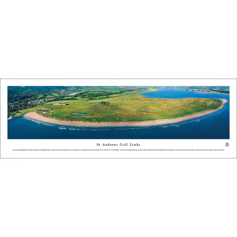 St Andrews Golf Links "Seaward" Panoramic Poster Print - Blakeway Worldwide
