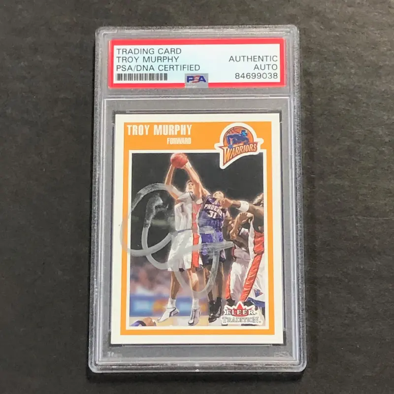 2002-03 Fleer Basketball #44 Troy Murphy Signed Card AUTO PSA Slabbed Warriors