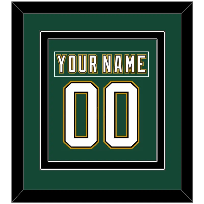 Dallas Nameplate & Number (Back) Combined - Alternate Green (1997-1999) - Double Mat 3