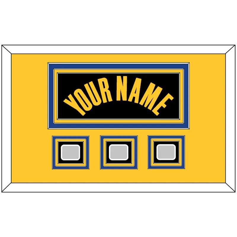 Golden State Name & 3 Champions Patches - Black City (2021-2022) - Triple Mat 4